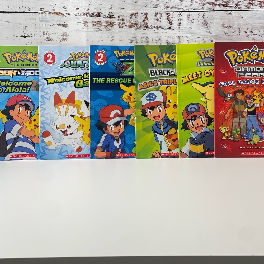 A lot of 6 Pokémon books
